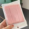 100-Pack Micro Cotton Swabs for Eyelash Extensions | 2mm Cotton Tip Applicators - Adjustable Makeup Brushes for Eyelash Glue, Cleansing & Detailing (Pink) view 2