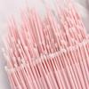 100-Pack Micro Cotton Swabs for Eyelash Extensions | 2mm Cotton Tip Applicators - Adjustable Makeup Brushes for Eyelash Glue, Cleansing & Detailing (Pink) view 3