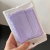 100-Pack Micro Cotton Swabs for Eyelash Extensions | 2mm Cotton Tip Applicators - Adjustable Makeup Brushes for Eyelash Glue, Cleansing & Detailing (Purple) view 2