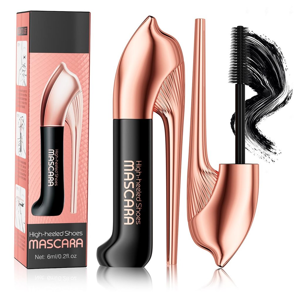 3D High-Heeled Shoes Mascara, Enhances The Natural Eyelashes To Be Thick, Long And Smooth, Curling Effect, No Shedding Or Clumping, Long-Lasting Waterproof And Anti-Smudge (Black,1PCS)