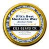 Kilt Beard Co.- Anchor Hold Mustache Wax- Extreme Hold for Competition & Precision Styling- Non-Sticky, High Heat Tolerance- Unscented, All-Natural & Organic- Beeswax & Carnauba Wax view 1