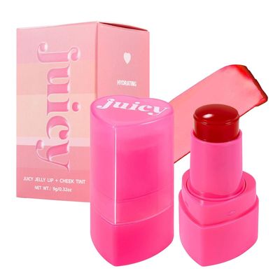 Cooling Water Jelly Tint StickMulti-Use Juicy Love Blush, 3-In-1cheek Blush & Eyeshadow & Lip Tinted Long-Lasting Moisture StickBouncy Jelly TextureCreates A Moist Watercolor Effect (#01, 0.32oz)