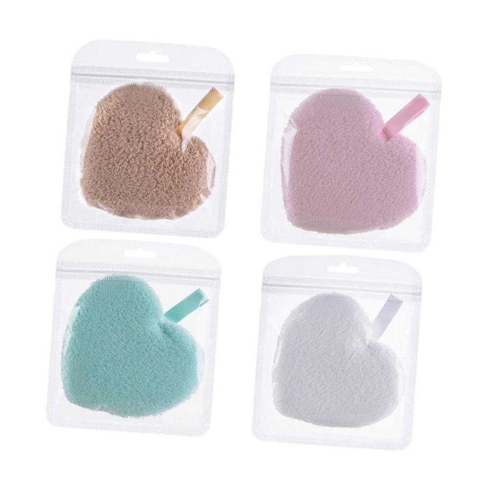 Makeup Removal Sponge 4Pcs Heart Shaped Facial Cleansing Tool
