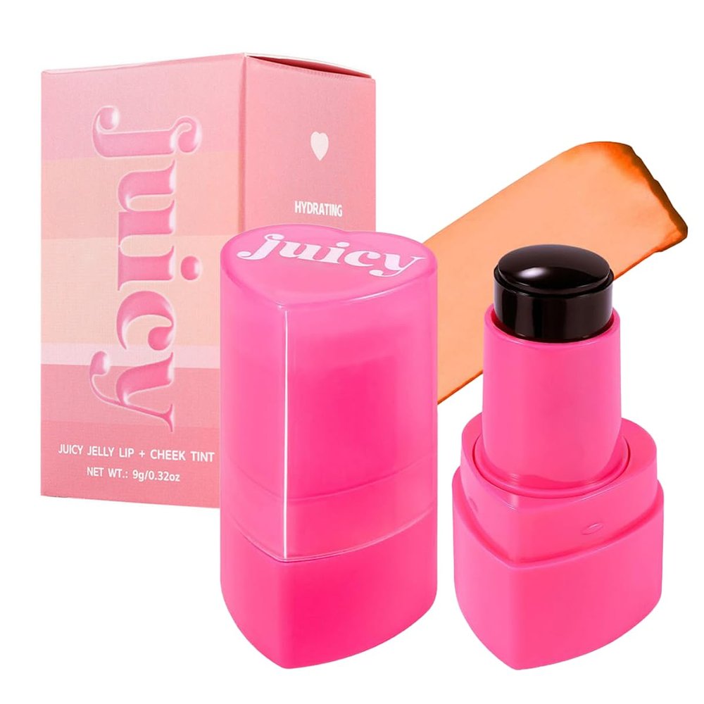 Cooling Water Jelly Tint StickMulti-Use Juicy Love Blush, 3-In-1cheek Blush & Eyeshadow & Lip Tinted Long-Lasting Moisture StickBouncy Jelly TextureCreates A Moist Watercolor Effect (#05, 0.32oz)