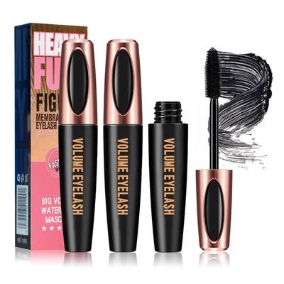 4D Silk Fiber Lash Mascara, Voluminous Fiber Mascara Waterproof & Smudge-Proof Long-Lasting 24 Hours No Flaking Longer Thicker Eyelashes, No Clumping, Extension Stays On All Day (2Packs)