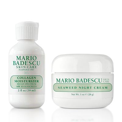 Mario Badescu Day to Night Skincare Bundle Collagen Face Moisturizer with SPF 15 & Seaweed Night Cream Hydrating Lotion with Sunscreen for Face & Oil-Free Cream for Restored, Smooth Skin