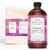 HERITAGE STORE Organic Castor Oil Pack Wrap Kit - Soothing Castor Oil Packs, Heat Compress for Abdomen, Joints, Overall Health - 16oz Cold Pressed Organic Castor Oil and 12 x 27 in. Wool Flannel Cloth view 1