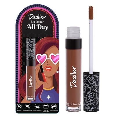 All Day Lipcolour|Moisturizing Kokum Butter|Brown Matte Liquid Lipstick for Women|Non-Transfer|8Hr Stay|Dlc025 Hazelnut Cup|6G