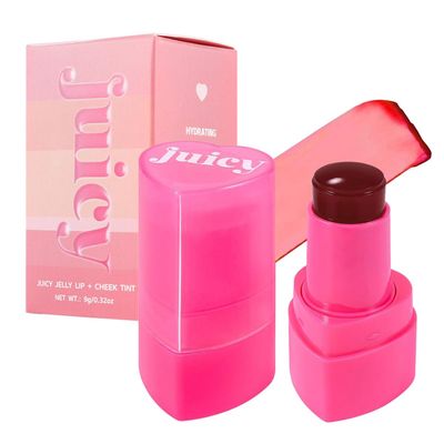 Cooling Water Jelly Tint StickMulti-Use Juicy Love Blush, 3-In-1cheek Blush & Eyeshadow & Lip Tinted Long-Lasting Moisture StickBouncy Jelly TextureCreates A Moist Watercolor Effect (#04, 0.32oz)