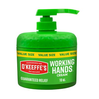 O'Keeffe's Working Hands Hand Cream in a Pumpable Jar for Extreme Dryness 10oz Pump (1 Pack) - Repairing Skincare for Cracked, Dry Hands