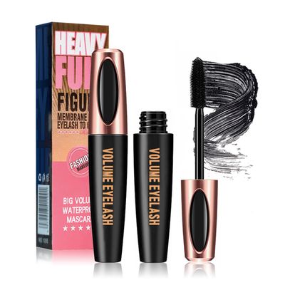 4D Silk Fiber Lash Mascara, Voluminous Fiber Mascara Waterproof & Smudge-Proof Long-Lasting 24 Hours No Flaking Longer Thicker Eyelashes, No Clumping, Extension Stays On All Day (1Pack)