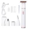 Nutriess Womens Electric 5 in 1 USB Charge Stainless Steel Heads Detachable Electric Hair Remover Nose Hair Eyebrow Clippers Shaver for Women view 1