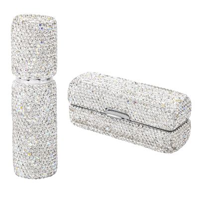 AUEAR, Metal Lipstick Case and Mirror Crystal Perfume Bottles for Makeup Bag