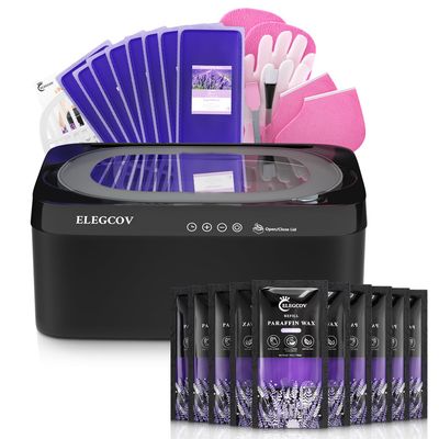 ELEGCOV Paraffin Wax for Hand and Feet, 4500ml Paraffin Warmer Machine Kit and 18 Pack Paraffin Wax Refills, Precision Temperature Control for Reservation Paraffin Wax Bath
