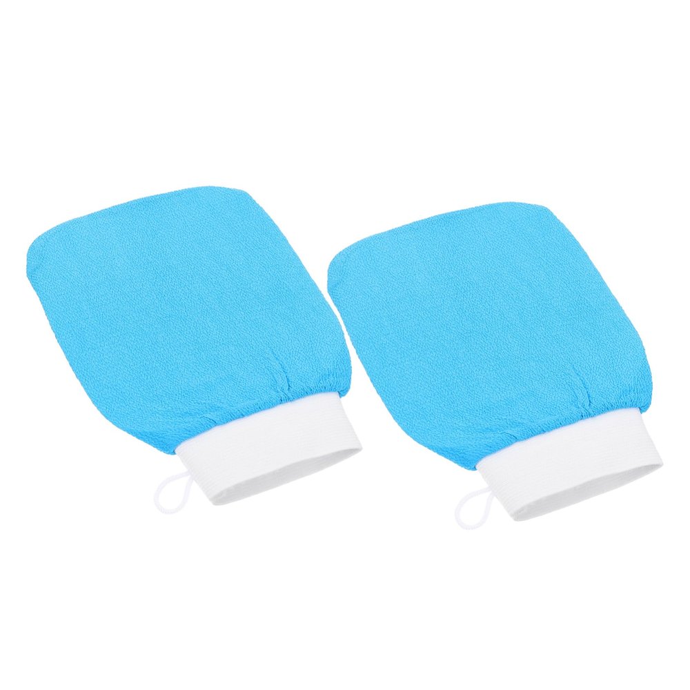 ADOCARN 2pcs Exfoliating Bathing Gloves Skin Scrubbing Mittens for Deep Clean and Gentle Massage for Home Hotel and Dormitory Use and Artificial Material Elastic Band