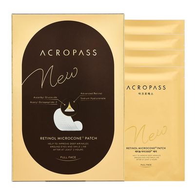 Acropass Wrinkle Patches New Retinol Microcone Deep Wrinkle, Retinol 3,300 IU/g, eyes, frown, smile line, and forehead wrinkles, Anti-Aging (Full Face, 20 Count)