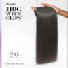 LUVME Invisible Clip in Hair Extensions, Yaki Straight Real Human Hair Remy Hair Clip ins for Women, Natural Human Hair, 16 inch 110g 6Pcs, Natural Black view 4