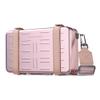 BYOOTIQUE Mini Suitcase Crossbody Bag Portable Hard Shell Aluminum with Adjustable Strap for Makeup Artist, Pink view 1