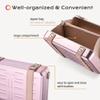 BYOOTIQUE Mini Suitcase Crossbody Bag Portable Hard Shell Aluminum with Adjustable Strap for Makeup Artist, Pink view 4