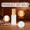 2Pcs 60ML/2oz Empty Clear Frosted Glass Lotion Pump Press Bottles with Plastic Wood Grain Lid Makeup Cosmetic Cream Emulsion Essence Dispenser Container Storage Vials Jars view 3