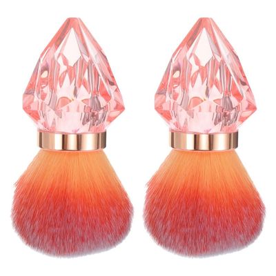 Beaupretty 2pcs Nail Art Dusting Brush Diamond Shape Powder Brush for Makeup Nail Art Efficient Dust Collector for Women Design