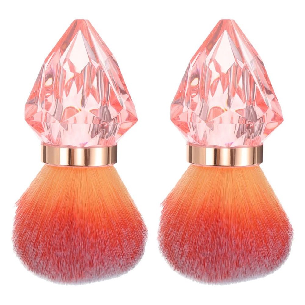 Beaupretty 2pcs Nail Art Dusting Brush Diamond Shape Powder Brush for Makeup Nail Art Efficient Dust Collector for Women Design