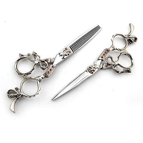 6-Inch Hair Cutting Shears & Thinning Scissors Set, Professional Stainless Steel Hair Cutting Tools for Salons, Shops, & Hair Enthusiasts (Case Included)