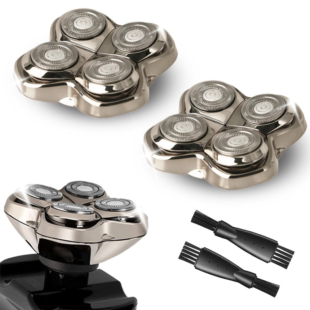 OXSITO 2Pack Pro 4 Shaver Replacement Heads for Gold PRO, Silver PRO, Platinum PRO, Butterfly Kiss PRO Head Shavers, Floating 4 Heads for a Fast, Close and Smooth Shave.