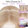 Eawwii Honey Blonde Mix Platinum Blonde Short Wavy Wig for Women Lace Hairline Bob Style Synthetic Heat Resistant - Natural Appearance for Everyday Hairstyle 18 Inch view 3