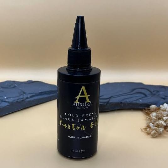 Aurora Hair Lab Cold Press Black Jamaican Castor Oil - Organic, Non-GMO, Vegan Friendly Hair Growth Oil