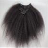 100% Brazilian Human Hair Afro Kinky Curly Clip in Hair Extension Remy Clip In Hair Clip ins 100g 7pcs for Black Woman Natural Color (7PCSAfro Kinky Curly, 20inch) view 1