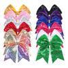 12-Color Jumbo Glitter Cheer Bow Clip  7 Sequin Hair Bow for Girls, Perfect for Softball, Uniforms, Christmas, Halloween, and Special Occasions view 1