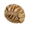 1pcs Women Night Sleep Hair Caps Bonnet Satin Double Layer Adjust Head Cover Hat for Curly Springy Hair Styling(Gold) view 1