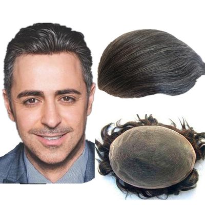 1B20 Grey hair units Toupee for men pieces for man NLW European human heir replacement system for mens 10x8" size hairs prosthesis patch for men French Lace Base