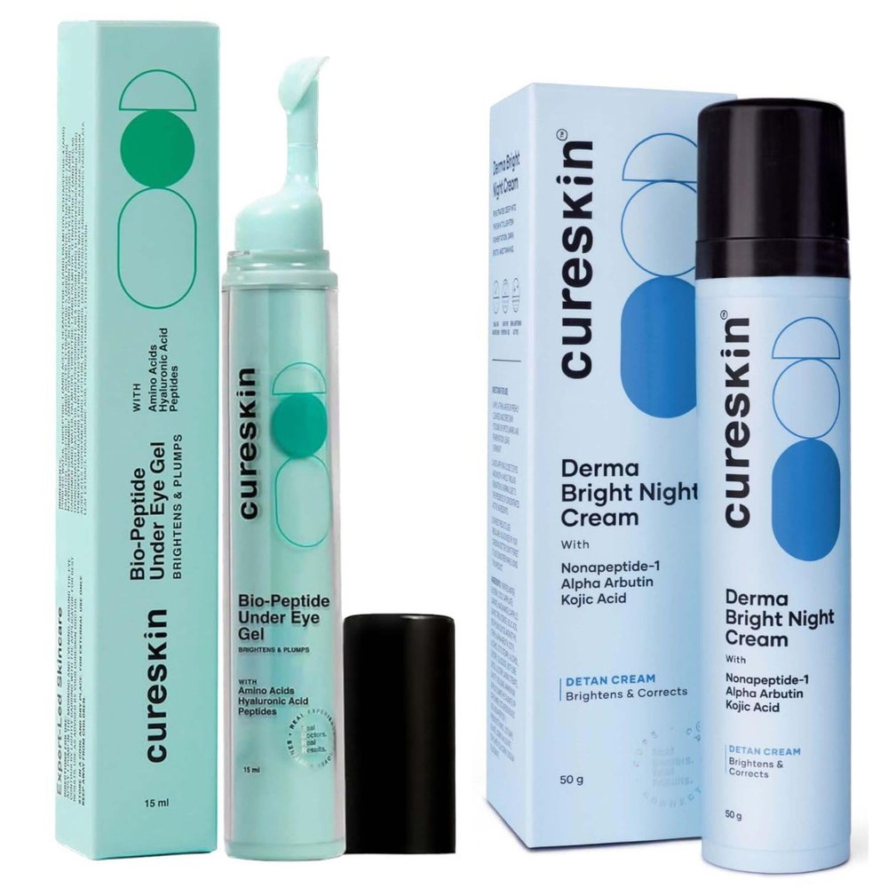 Cureskin Glow Support Combo | Face Cream for Dull Skin & Uneven Tone | Under Eye Gel for Men & Women | Helps Reduce Tan, Visibly Refreshes & Revives Look