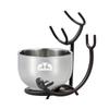 Grandslam Deluxe Shaving Kit for Men, 3 in 1 Shaving Set Includes Shaving Brush, Stainless Steel Shaving Bowl and Razor & Brush Holder, Black Set view 3