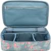 bhavika Creation Portable Makeup Travel Case, Flamingo Design, Blue Storage Organizer with Removable Dividers view 1