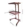 Salon Tray on Wheels, 2 Tier Foldable Salon Trolley Cart, Stainless Steel Rolling Tray, Storage Cart for Bathroom, Bedroom, Tattoo Shop (Rose-Gold) view 4