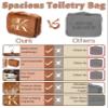 3-in-1 Extra Large Personalized Toiletry Bag For Men, Custom Engraved Leather Travel Organizer Bag, Engraved Name Waterproof Travel Kit & Gifts for Him Husband Father (Father's Day, Christmas) view 3