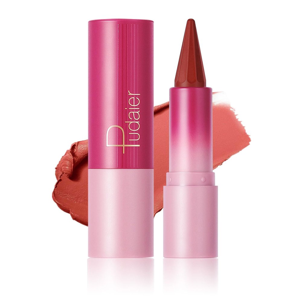 2-in-1 Gradient Matte Lip Liner and Lipstick, Long Lasting and High Pigmented Lipstick for Women with Gradual Ombre Effect, Precise Contouring, Easy-to-Use Crayon Form for Velvet Smooth Lip Makeup