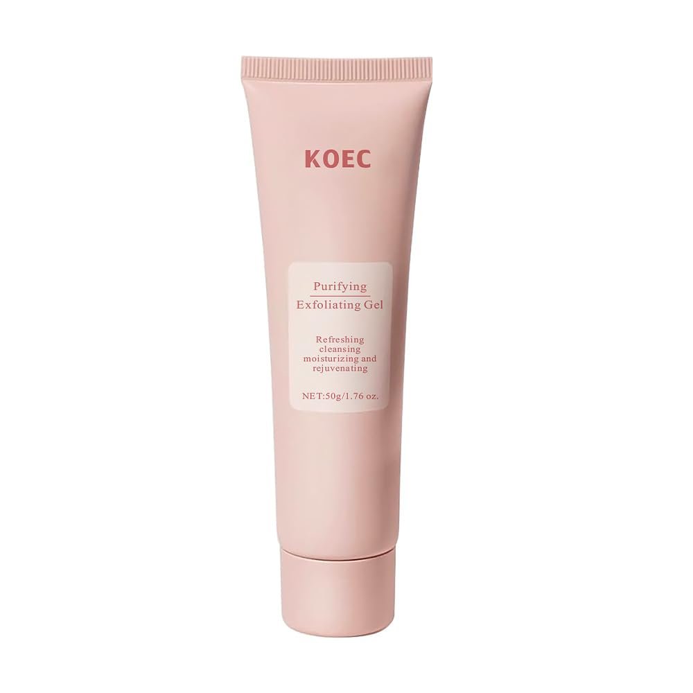 KOEC Purifying Exfoliating Gel, Moisturizing Deep Cleansing, Gentle Exfoliating Facial Cleanser for All Skin Types (Original Pink, 1PCS)