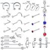 TKKUY 70 Pcs Body Piercing Kit for All Body Piercings Nose Piercing Gun Stainless Steel Piercing Jewelry with 12G 14G 16G 20G Piercing Needles for Ear Cartilage Tragus Nose Septum Lip Eyebrow view 3