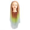 Orange Yellow Gradient Wig Hair Mannequin Head Hairdressing Styling Training Braiding Doll Head with Hair Pin view 1