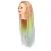 Orange Yellow Gradient Wig Hair Mannequin Head Hairdressing Styling Training Braiding Doll Head with Hair Pin view 3