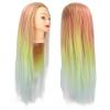 Orange Yellow Gradient Wig Hair Mannequin Head Hairdressing Styling Training Braiding Doll Head with Hair Pin view 4