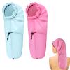 2 Pcs Large Shower Cap for Braids, Extra Long Shower Cap for Women Long Hair & Locs, Waterproof Hair Bonnets for Dreadlocks Drawstring Bath Caps for Women & Men (Pink, Light Blue) view 1