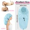 2 Pcs Large Shower Cap for Braids, Extra Long Shower Cap for Women Long Hair & Locs, Waterproof Hair Bonnets for Dreadlocks Drawstring Bath Caps for Women & Men (Pink, Light Blue) view 2
