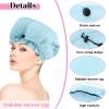2 Pcs Large Shower Cap for Braids, Extra Long Shower Cap for Women Long Hair & Locs, Waterproof Hair Bonnets for Dreadlocks Drawstring Bath Caps for Women & Men (Pink, Light Blue) view 3