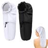 2 Pcs Large Shower Cap for Braids, Extra Long Shower Cap for Women Long Hair & Locs, Waterproof Hair Bonnets for Dreadlocks Drawstring Bath Caps for Women & Men (Black, White) view 1
