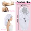 2 Pcs Large Shower Cap for Braids, Extra Long Shower Cap for Women Long Hair & Locs, Waterproof Hair Bonnets for Dreadlocks Drawstring Bath Caps for Women & Men (Black, White) view 2